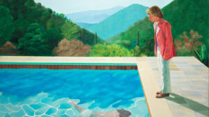 Pool with two figures, del artista pop inglés David Hockney, quien confesó ser muy aficionado a los acrílicos. La pintura se vendió por 90.3 millones de dólares