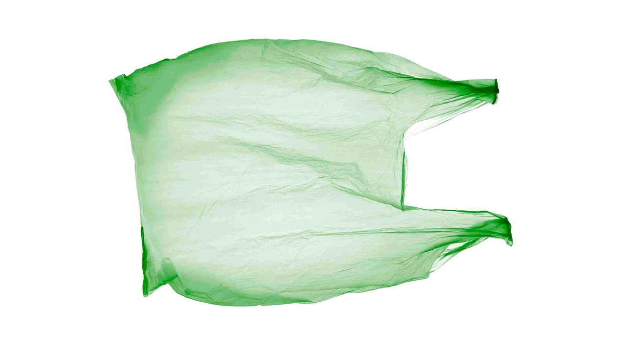 Bolsa de plástico verde