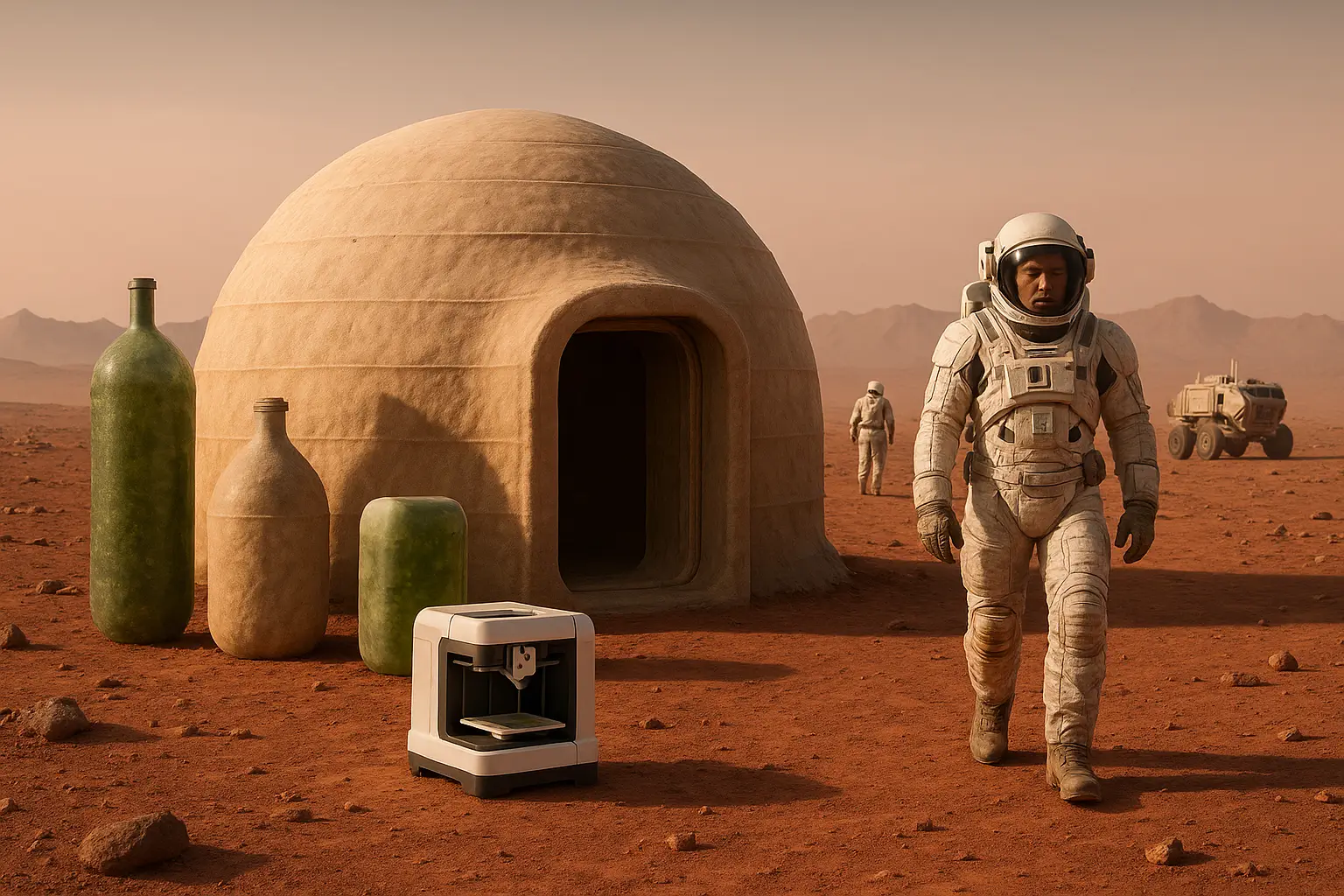 hábitats en marte hechos de bioplásticos y algas