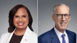 Karen Carter (izquierda) sucederá a Jim Fitterling (derecha) como directora ejecutiva de Dow Inc. (Dow Inc.)